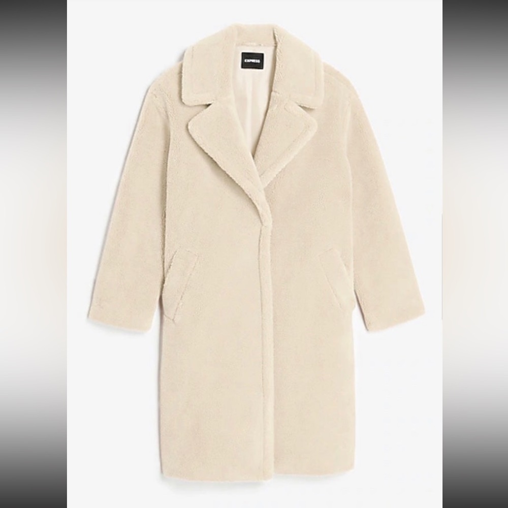 Sherpa coat Express Cozy Lined Ivery Sz S
